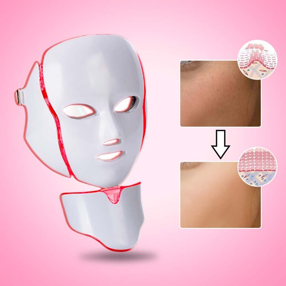 Led Face Neck Mask 7 Color Lights