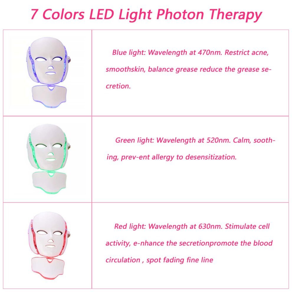 Led Face Neck Mask 7 Color Lights