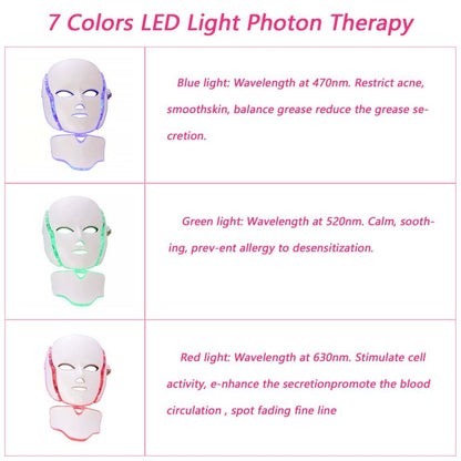 Led Face Neck Mask 7 Color Lights