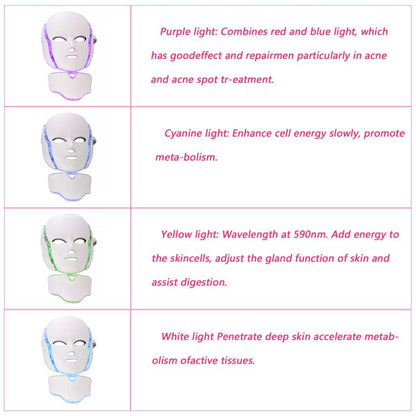 Led Face Neck Mask 7 Color Lights