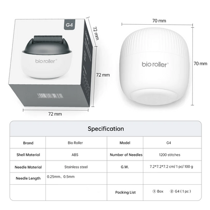 Bio Roller G4 Microneedling for Skin and Hair Growth (1200 Pins)